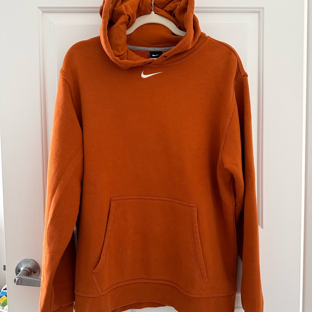 Nike Men's Burnt Orange Hoodie Center Logo